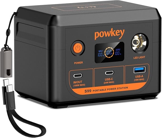 POWKEY Tragbare Powerstation 30000mAh 96Wh LiFePO4 100W USB-C LED-Licht – Deal auf dealbunny.ch