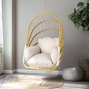 YITAHOME Hängesessel ohne Gestell, Rattan-Schaukelstuhl mit Waschbarem Kissen für 39,99€ – Deal auf dealbunny.ch